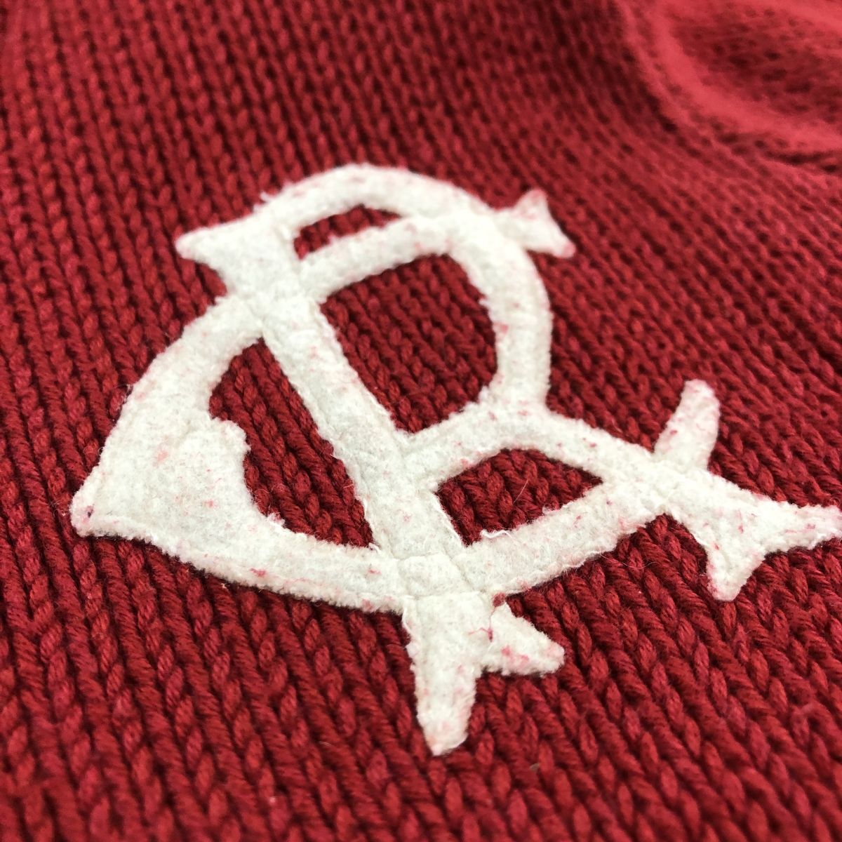 2N2185-U◆Polo by Ralph Lauren ポロバイラルフローレン キッズ ショールカラーニットカーディガン エルボーパッチ◆size160 赤 レッド_画像8