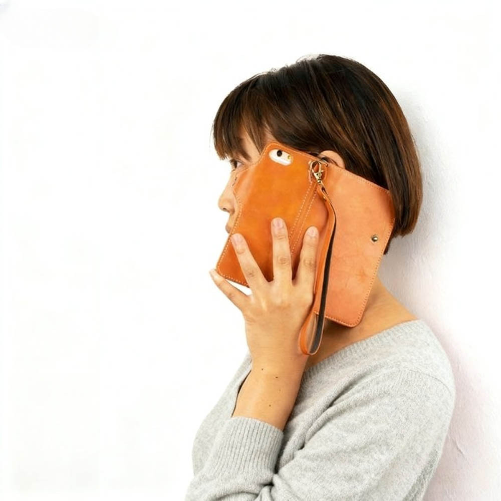 処分 2個セット iPhoneXS iPhone XS X ケース ストラップ レザー カバー 革 手帳型 青 ブルー オレンジ 茶色 ボタン式 安い 人気 お得 激安_画像9