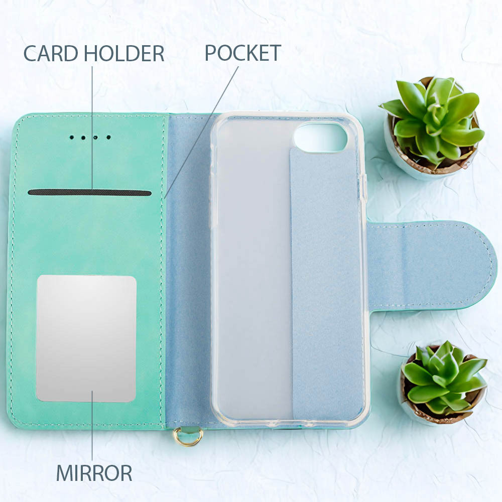 【 処分 3個セット 】 Google Pixel 3a ケース 手帳型 おしゃれ Pixel3a グリーン 緑 コンチョボタン ピクセル3a 革 ミラー 送料無料 安い_画像2