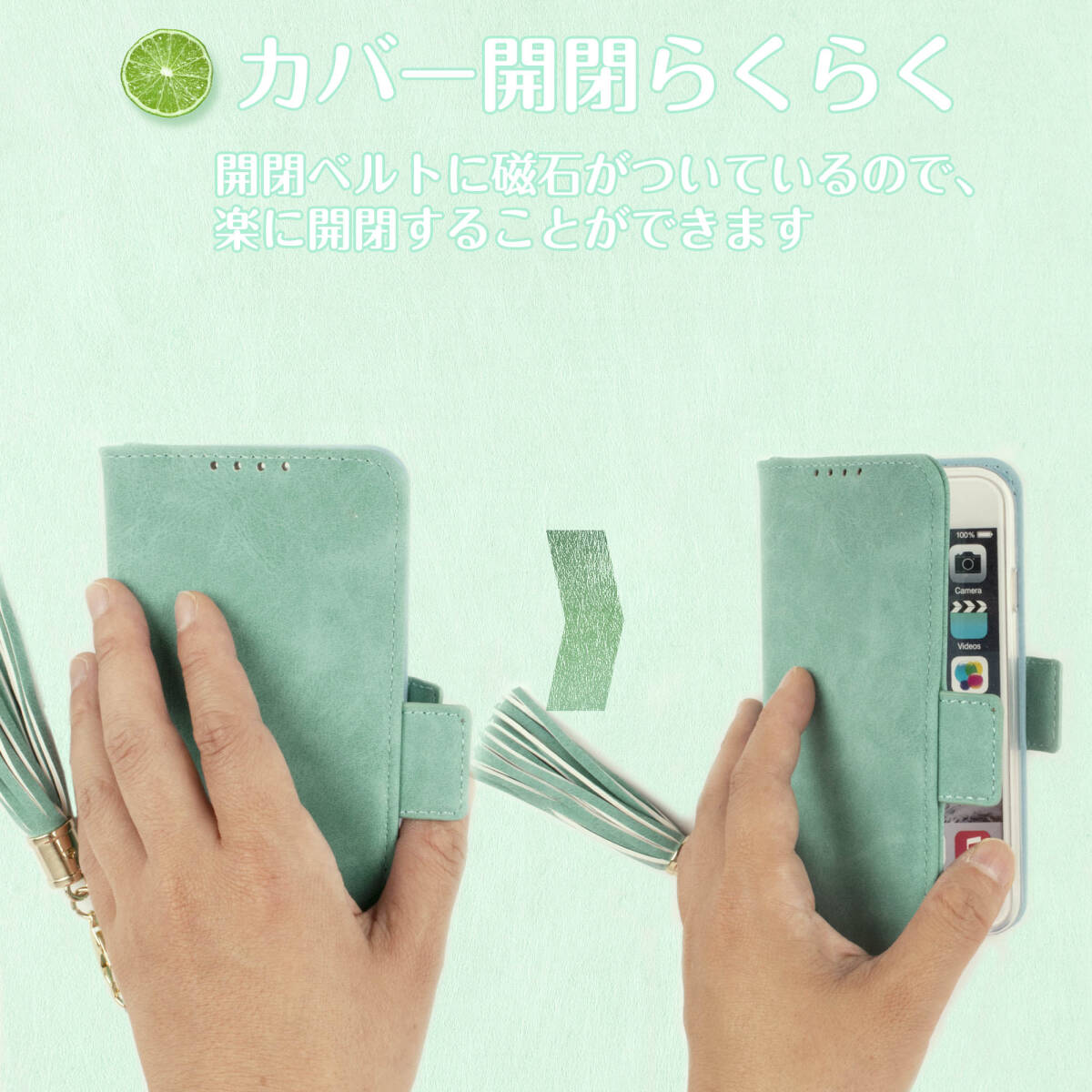 iPhone12 кейс блокнот type модный iPhone 12 покрытие iPhone12Pro смартфон кейс iPhone 12 зеркало ремешок зеленый зеленый бесплатная доставка дешевый 