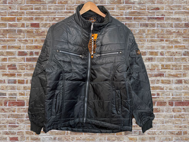 【作ア20-R-47】4L アーミーグレー EvenRiver(イーブンリバー) 中綿ライダースジャケット かっこいい作業服　防寒　アウター　ジャンパー_画像1