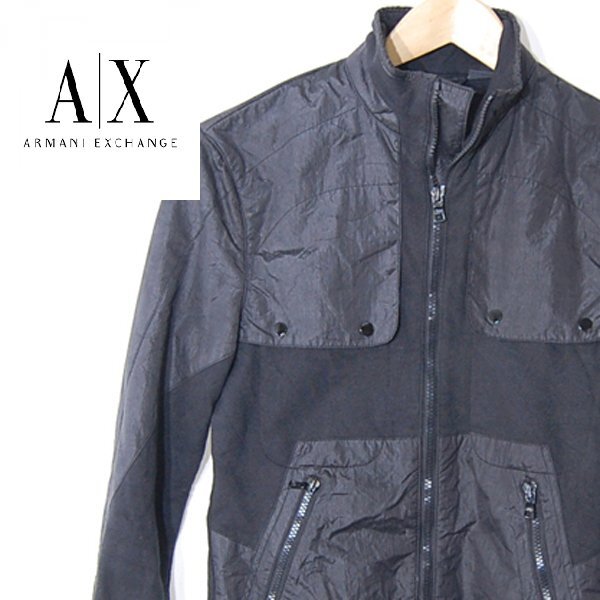 アルマーニエクスチェンジ ARMANI EXCHANGE■ジップアップジャケット　ブルゾン　メンズ■XS■ブラック ※NK5n10051_画像1