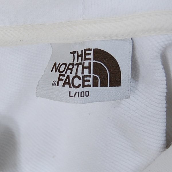 ノースフェイスTHE NORTH FACE■スウェットパーカー プルオーバー ロゴニット刺しゅう■L■ホワイト ※NK5n10210_画像4
