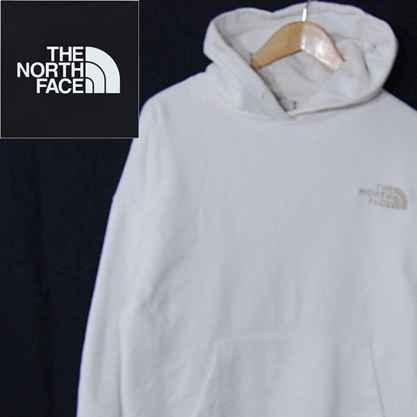 ノースフェイスTHE NORTH FACE■スウェットパーカー プルオーバー ロゴニット刺しゅう■L■ホワイト ※NK5n10210_画像1