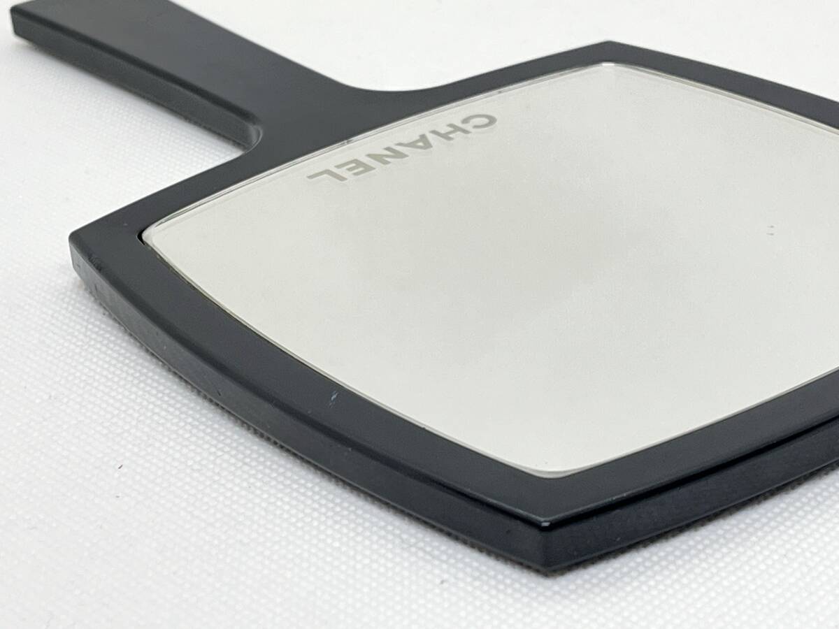 中古★CHANEL シャネル ノベルティ ハンドミラー 手鏡 ブラック 黒 角 長手約235mm_画像5