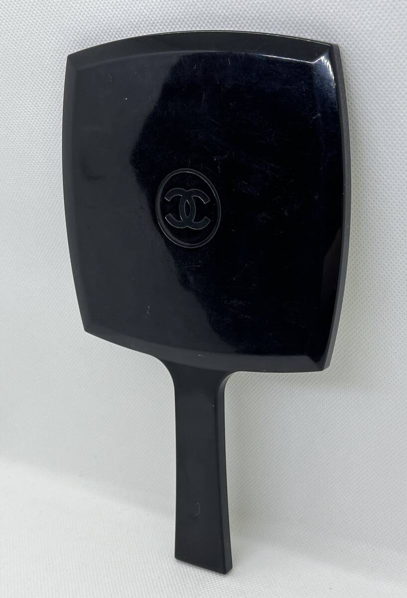 中古★CHANEL シャネル ノベルティ ハンドミラー 手鏡 ブラック 黒 角 長手約235mm_画像9
