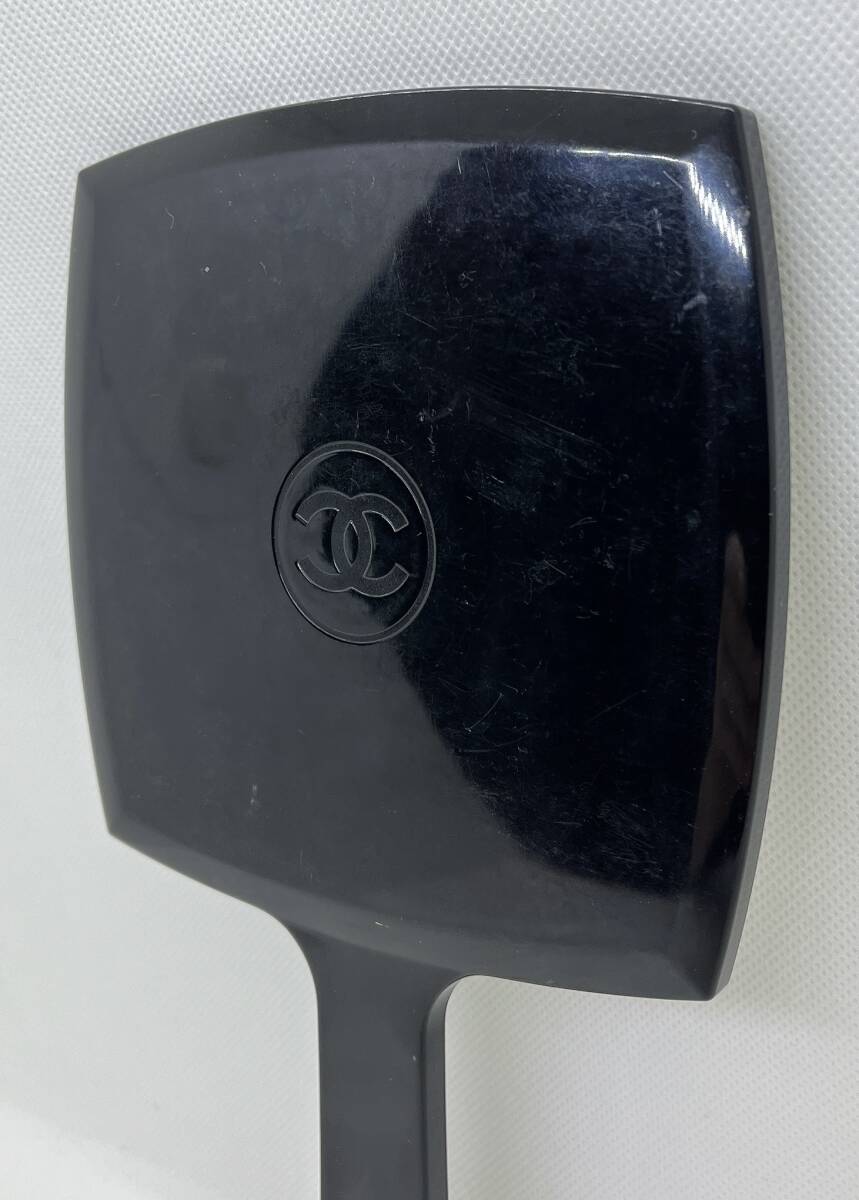 中古★CHANEL シャネル ノベルティ ハンドミラー 手鏡 ブラック 黒 角 長手約235mm_画像10