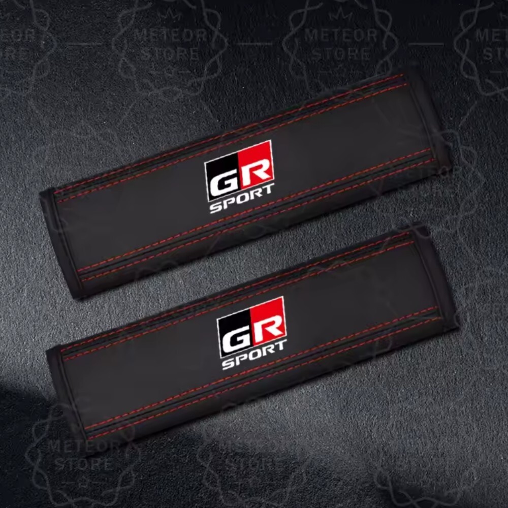 2 шт. комплект GR SPORT Toyota TOYOTA GAZOO Racing кожа ремень безопасности покрытие ремень безопасности накладка плечо накладка красная отстрочка Copen p