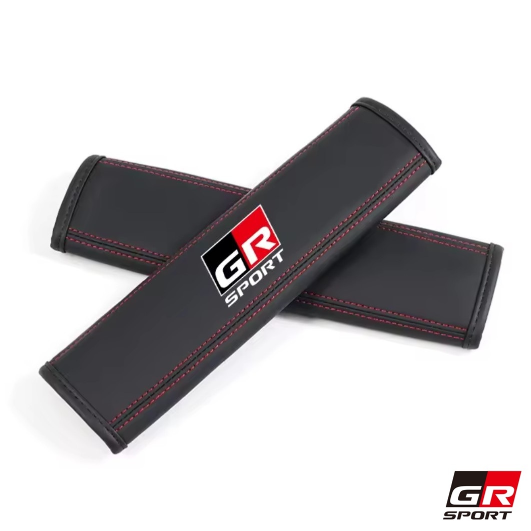 2 шт. комплект GR SPORT Toyota TOYOTA GAZOO Racing кожа ремень безопасности покрытие ремень безопасности накладка плечо накладка красная отстрочка Copen p