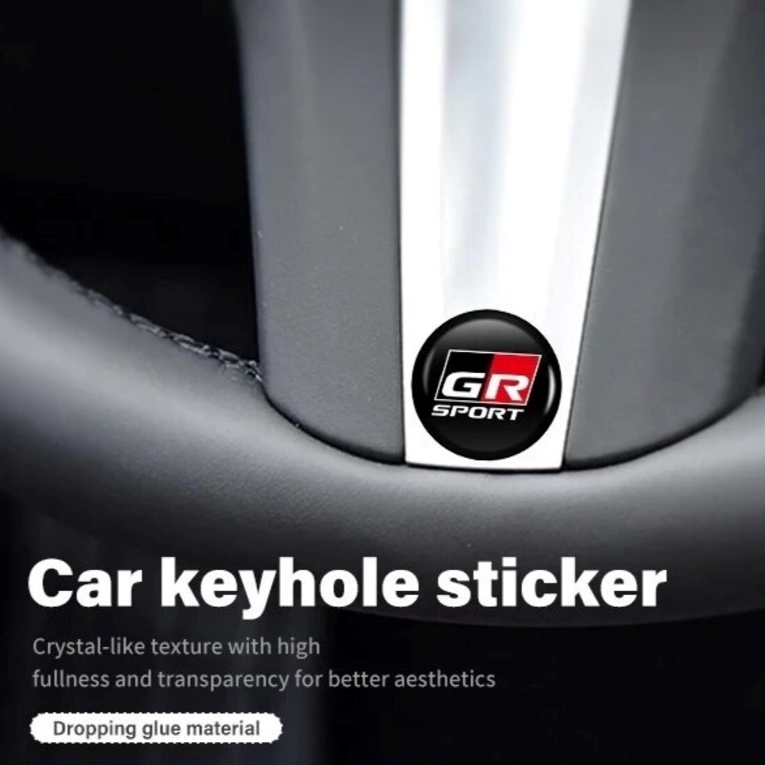 2個セット GR SPORT トヨタTOYOTA GAZOO Racing ガズー レーシング 3Dクリスタルエンブレム 15mm 鍵穴マーク 鍵穴隠し キーレス 内装 TRD d_画像7