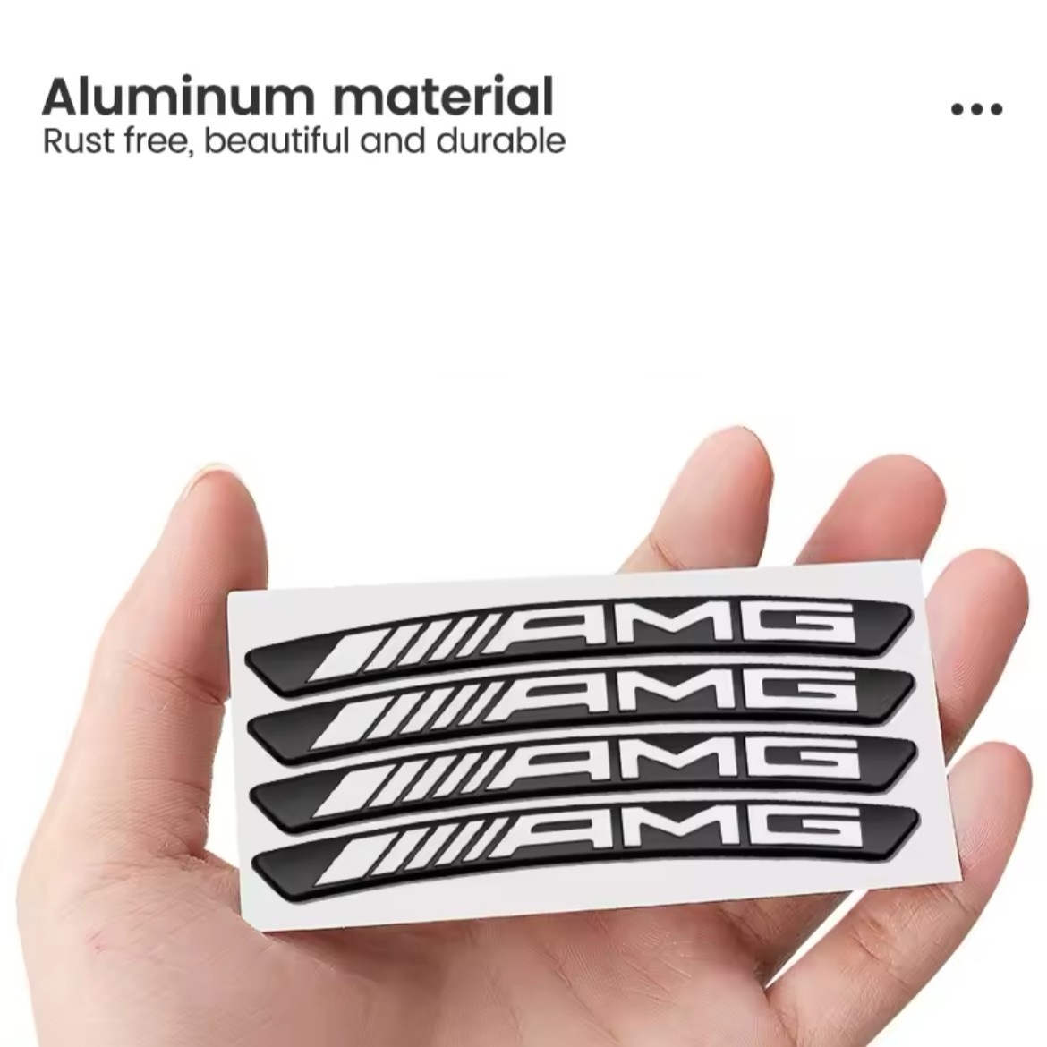 4部セット Mercedes-Benz メルセデスベンツ AMG ホイール リム ハブ アルミニウム エンブレム ステッカー デカール PETRONAS シルバー f_画像7