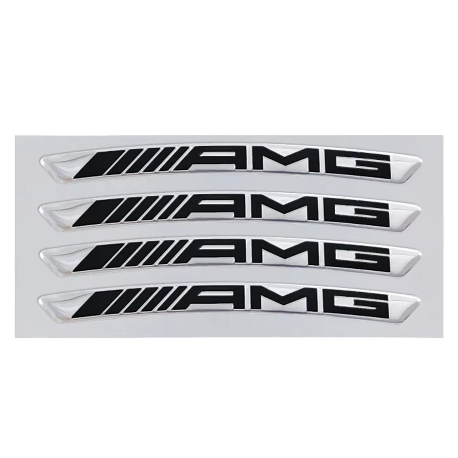 4部セット Mercedes-Benz メルセデスベンツ AMG ホイール リム ハブ アルミニウム エンブレム ステッカー デカール PETRONAS シルバー t18_画像8