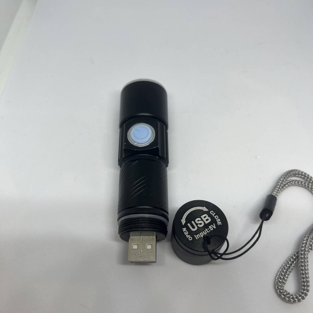 円筒型自転車ライト 3段階LED USB充電 防水 ホルダー コンパクト　黒_画像7