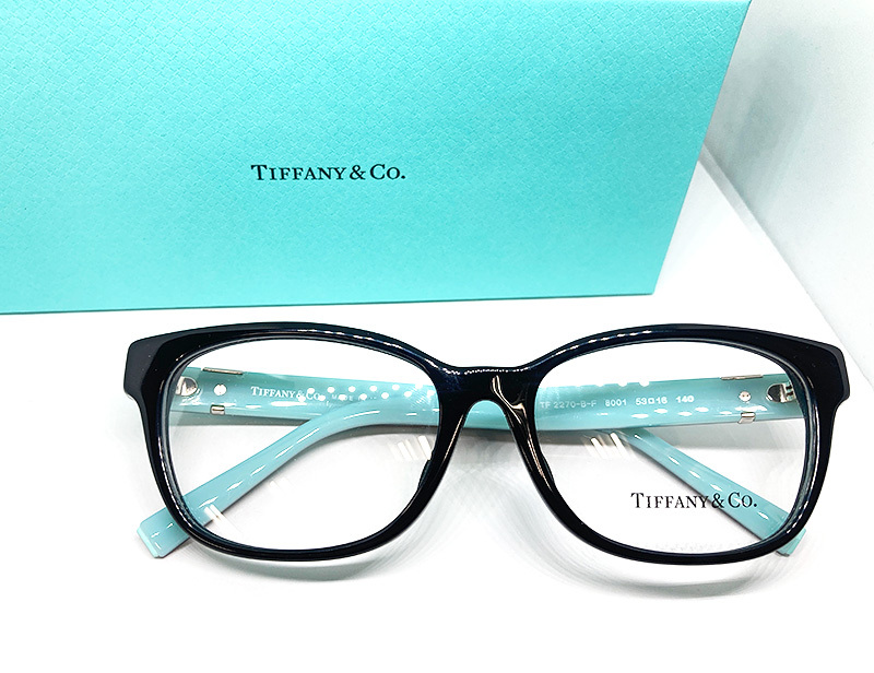 TIFFANY &Co. ティファニー 正規品 メガネフレーム TF2270BF-8001 53□ ブラック / ティファニーブルー新品 アジアンフィット レンズ交換可_画像1