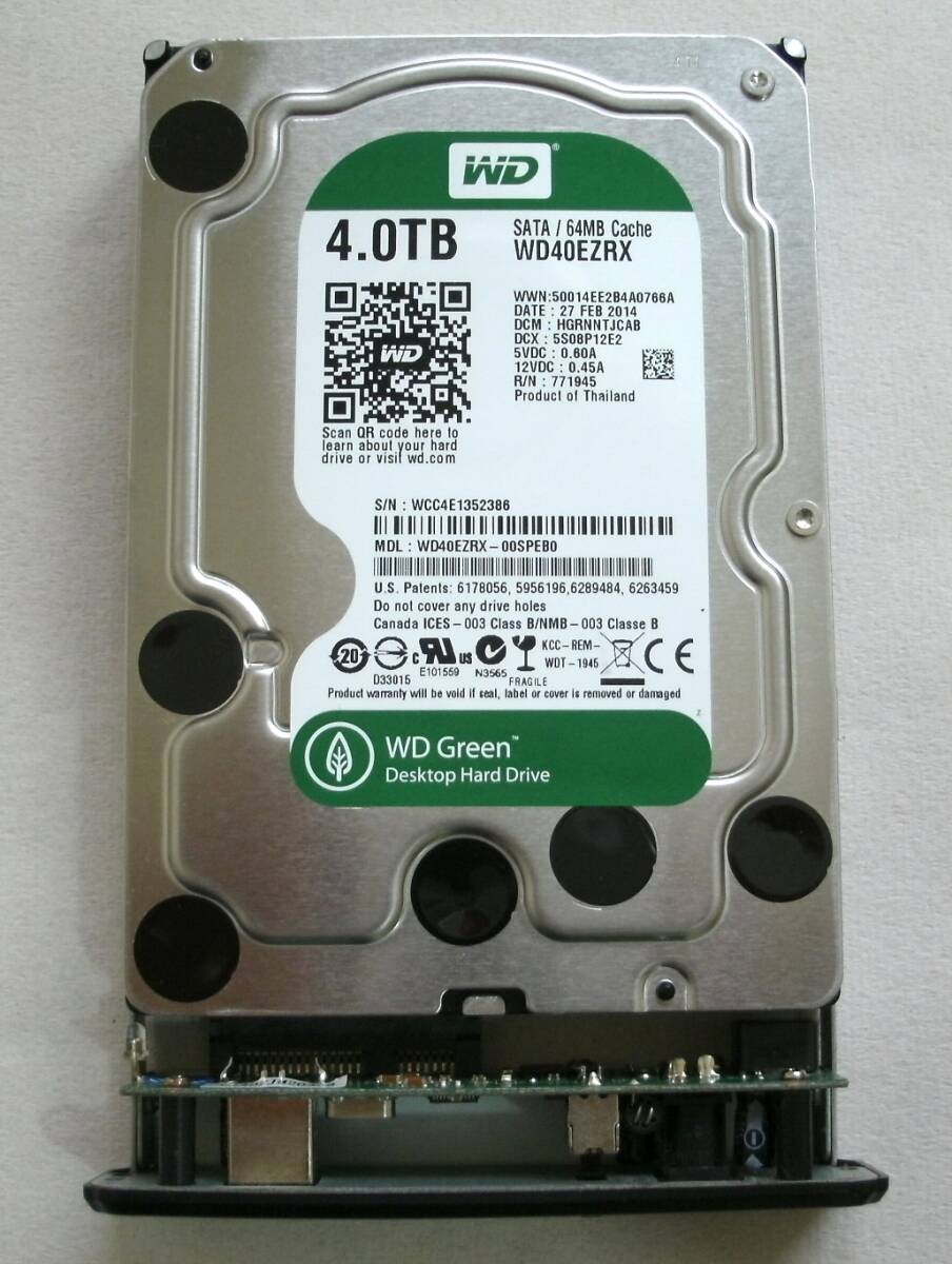 4TB HDD & USB2ケース(背面ビス欠品)_画像3