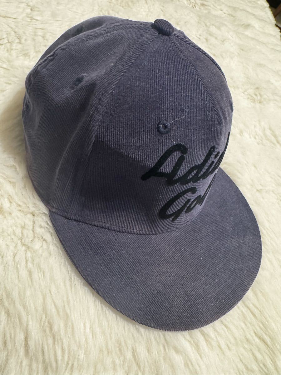 アディダスゴルフ 秋冬モデル メンズ コーデュロイ フラットビル キャップ MKO77 adidas golf ネイビー_画像2