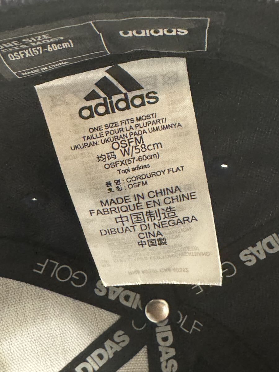 アディダスゴルフ 秋冬モデル メンズ コーデュロイ フラットビル キャップ MKO77 adidas golf ネイビー_画像6