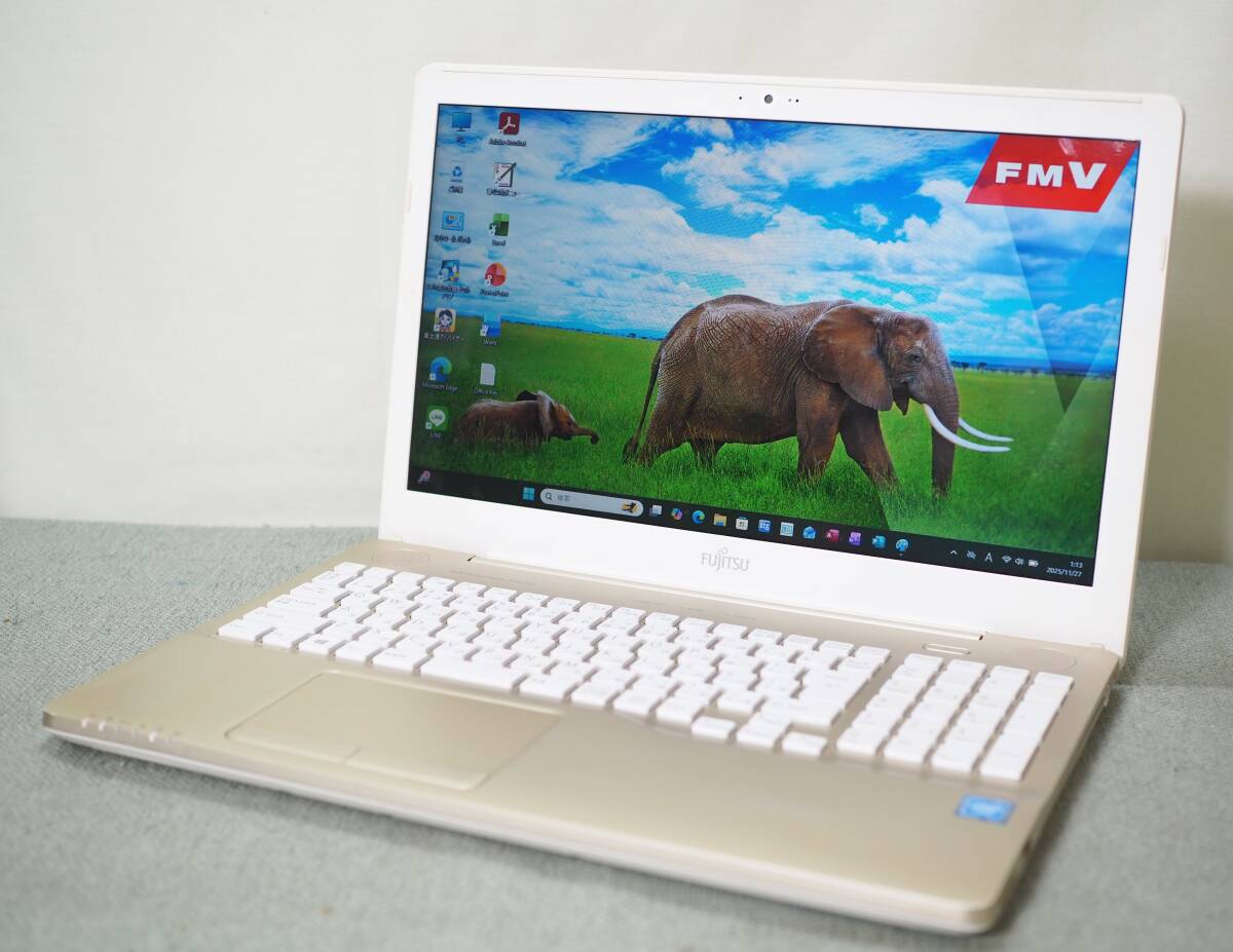 超速！高速SSD搭載/最新Windows11 25H2/第7世代デュアルコア/8GB/オフィス2021/シャンパンゴールド/Type-C/Bluetooth// FMV-AH42/B2_画像2