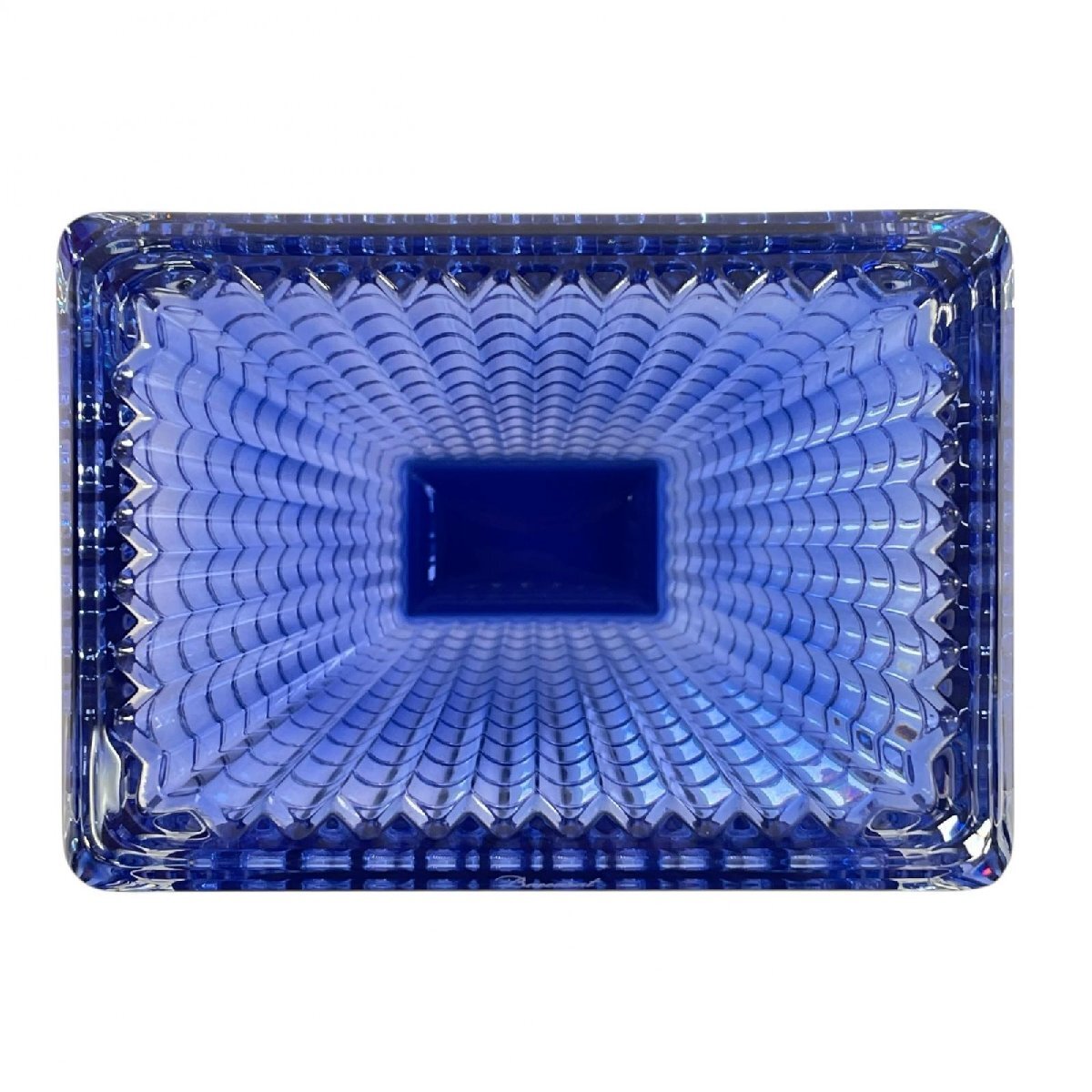 【★13-850】■中古■Baccarat　バカラ　アイ ベース スクウェア S 青 花瓶（4152）_画像6