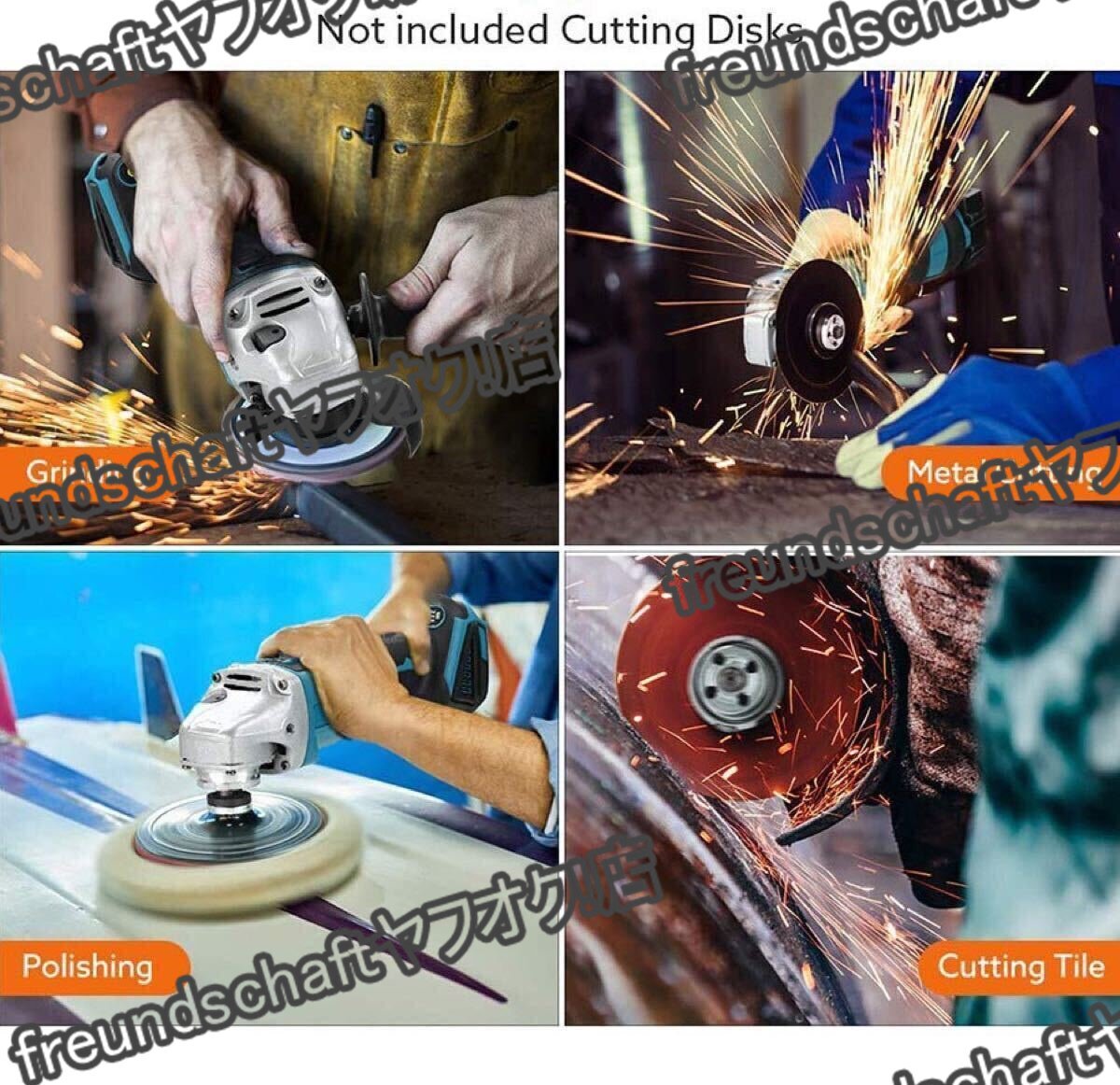大人気新品グラインダー ディスクグラインダー コードレス 100mm 電動ラインダー 3段階変速型 スライドスイッチ バッテリー2個付けzchw0254_画像5