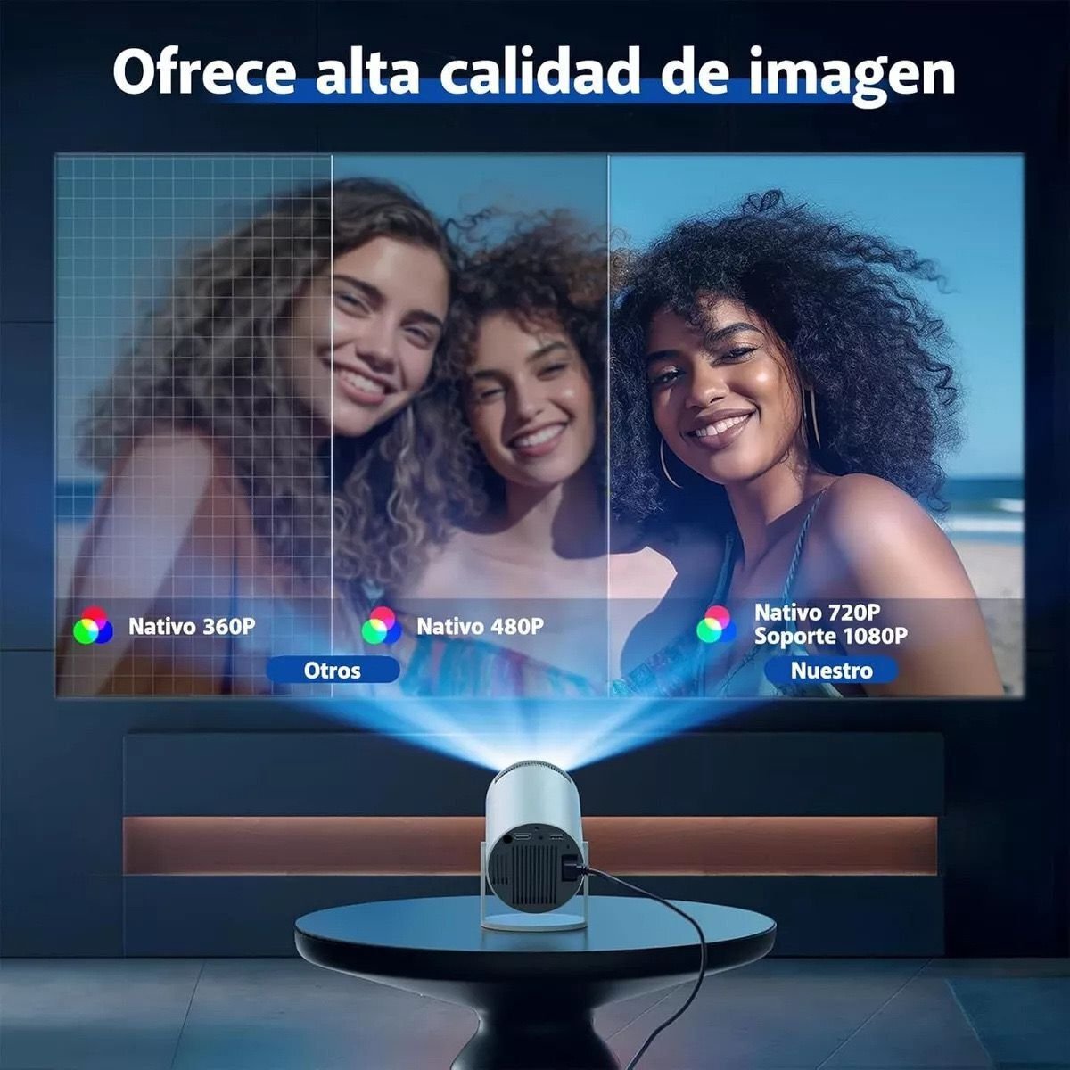 新しい HY300Pro プロジェクター ホーム DVD 4K対応 高輝度 自動台形補正 5G WiFi6 Bluetooth HIFI スピーカー ブラケット内蔵 zchw0028_画像8