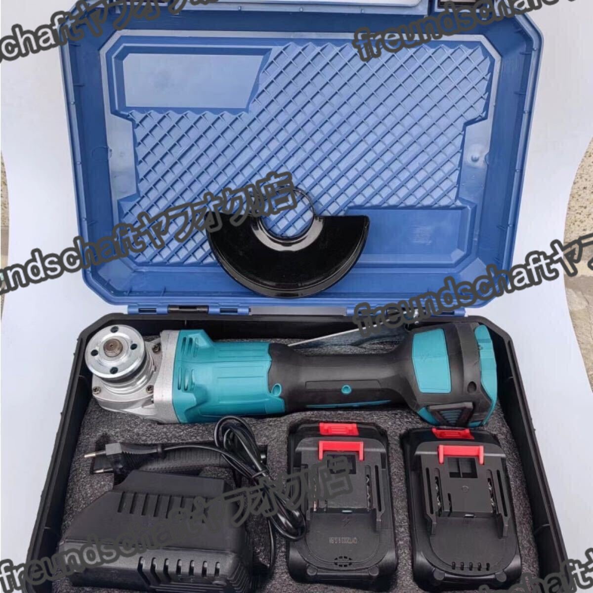 大人気新品グラインダー ディスクグラインダー コードレス 100mm 電動ラインダー 3段階変速型 スライドスイッチ バッテリー2個付けzchw0254_画像1