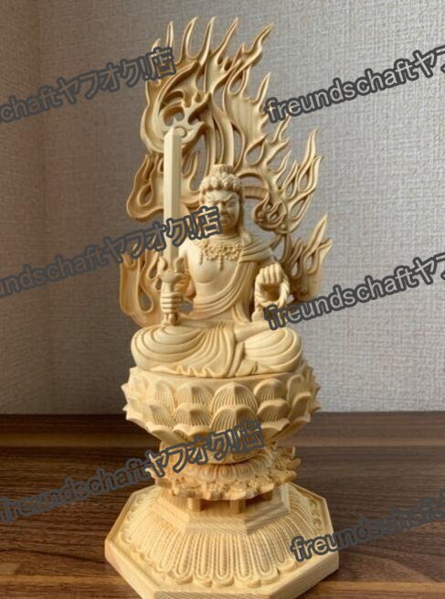  неподвижный Akira . дерево гравюра изображение Будды неподвижный Akira . изображение кипарисовик туполистный дерево высота примерно 28cm zchw0279