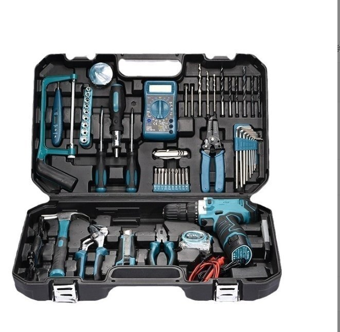 リチウムイオン63個セットツールボックスドリルセット多機能手動フルセット家庭用金物大全組み合わせセット zchw0050_画像2