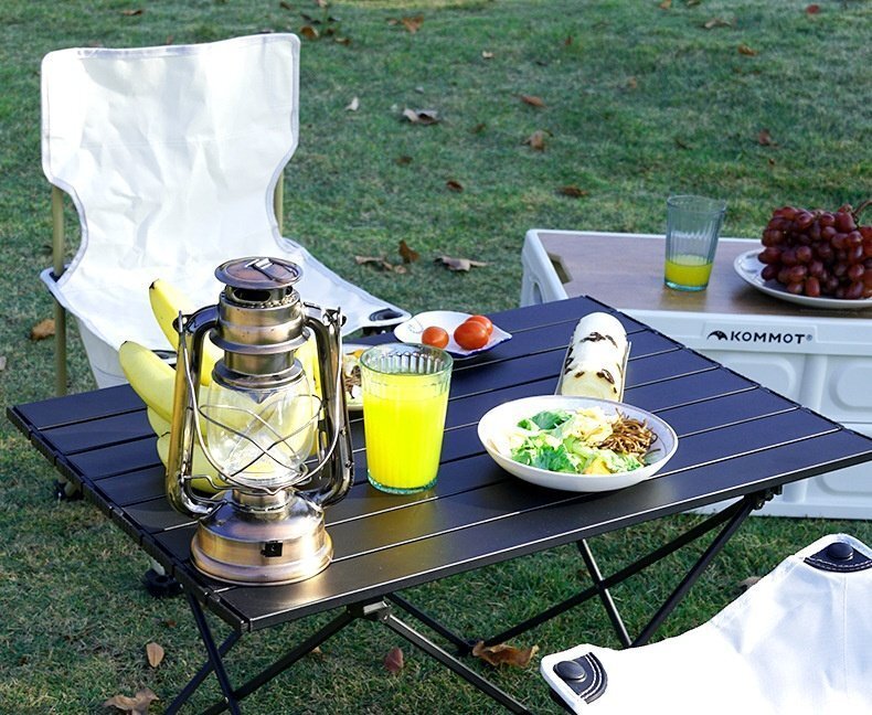 キャンプテーブル アウトドア 折りたたみ アルミ ロールテーブル ハイキング BBQ キャンプ用 コンパクト 超軽量 zchw0182_画像6