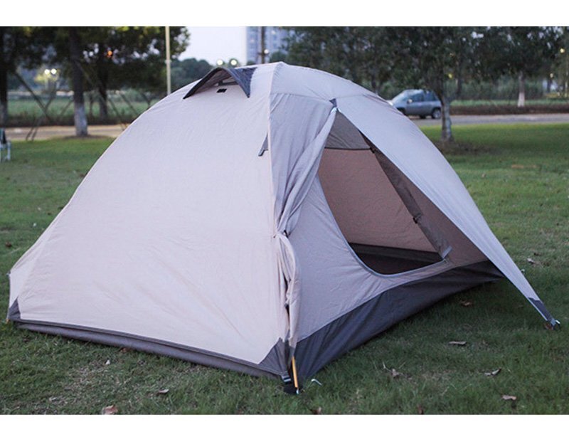 テント 2人用 ソロテント 軽量 4シーズン 二重層耐水圧3000MM 防水 登山テント スカート付き 防雨 防風 防寒 キャンプ アウトドア zchw0065_画像6