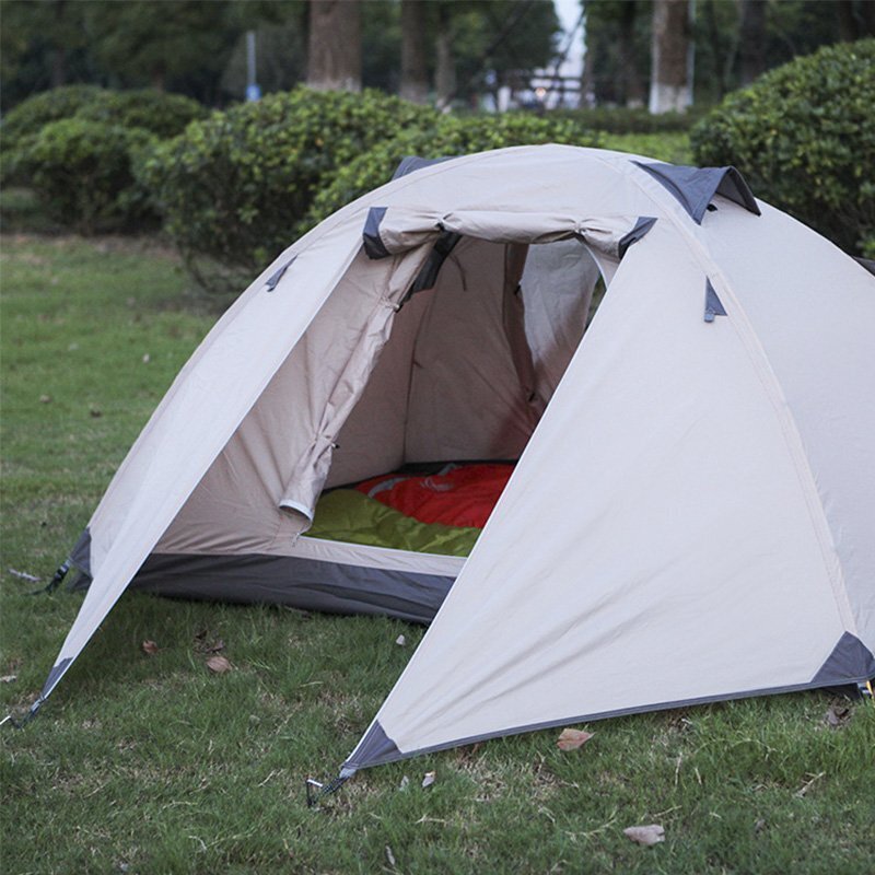 テント 2人用 ソロテント 軽量 4シーズン 二重層耐水圧3000MM 防水 登山テント スカート付き 防雨 防風 防寒 キャンプ アウトドア zchw0065_画像5