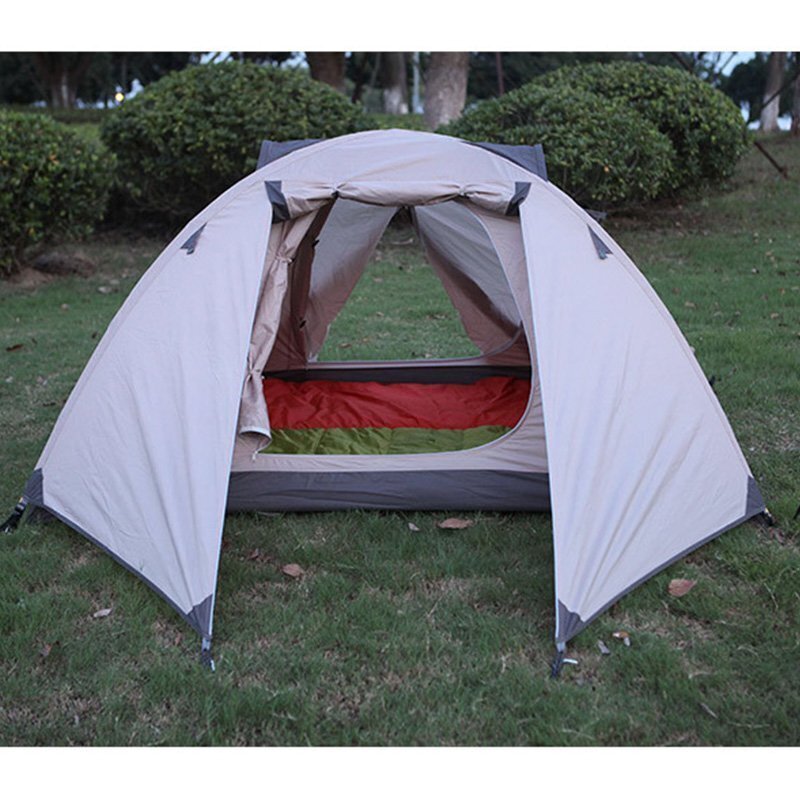 テント 2人用 ソロテント 軽量 4シーズン 二重層耐水圧3000MM 防水 登山テント スカート付き 防雨 防風 防寒 キャンプ アウトドア zchw0065_画像4