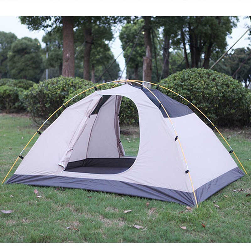 テント 2人用 ソロテント 軽量 4シーズン 二重層耐水圧3000MM 防水 登山テント スカート付き 防雨 防風 防寒 キャンプ アウトドア zchw0065_画像3