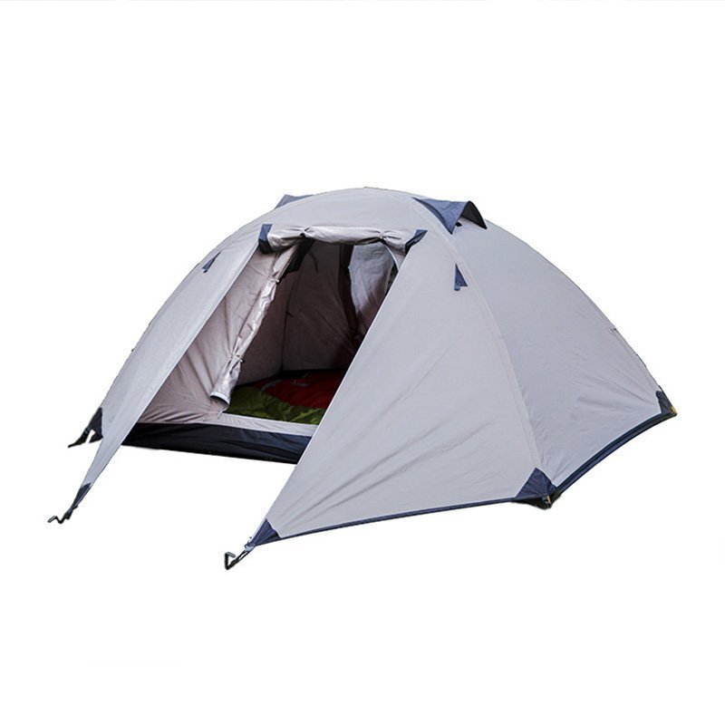 テント 2人用 ソロテント 軽量 4シーズン 二重層耐水圧3000MM 防水 登山テント スカート付き 防雨 防風 防寒 キャンプ アウトドア zchw0065_画像1