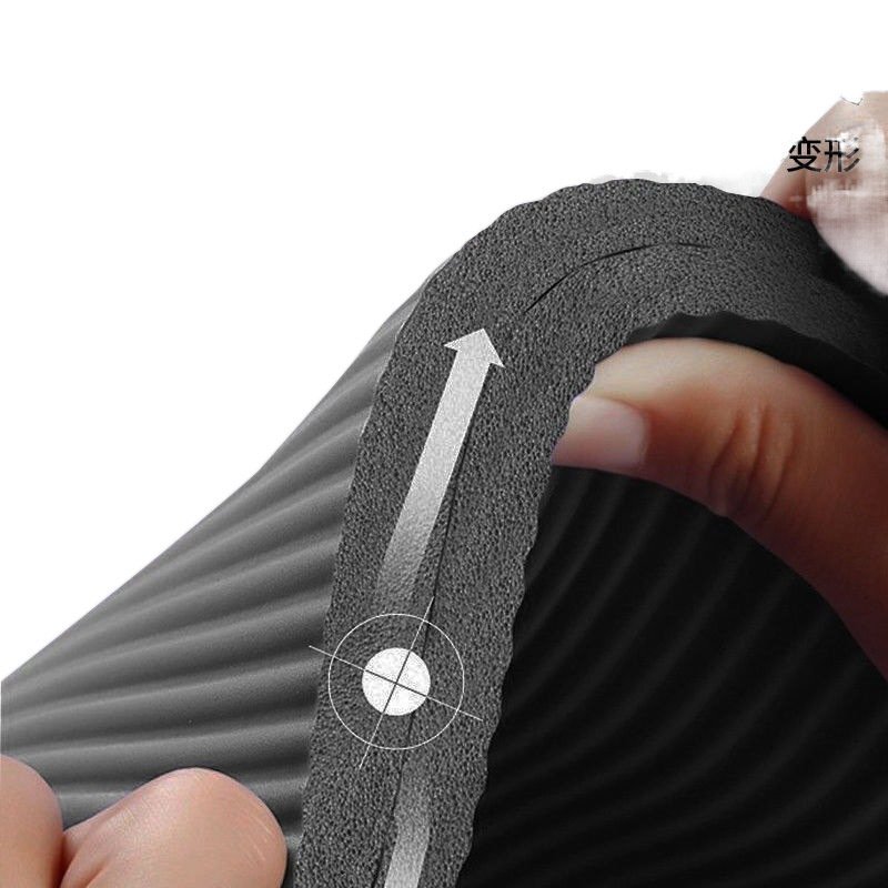 ヨガマット 極厚 20mm 厚手 トレーニングマット 長さ200cm 特大 高密度 NBR 筋トレマット ピラティス 収納バッグ付き ギフト 黒 zchw0091.2_画像5