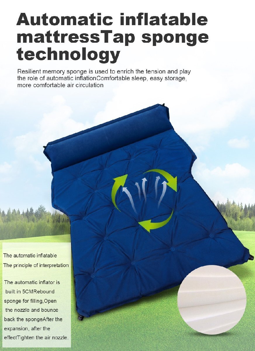 【2025 新型 自動膨張 エアーマット】車中泊 マット エクストレイル T33系 T32系 T31系 に適用 車載エアベッド 自動膨張マット zchw0159.1_画像4