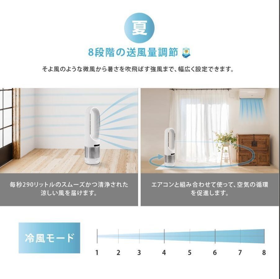 冷暖両用★豪華特典付き／ ヒーター セラミックヒーター 冷風機 サーキュレーター 冷暖風切替zchw0125.wt_画像5
