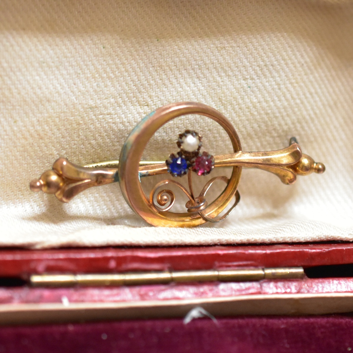  античный трехцветный цвет. старый стекло / жемчуг. clover / Shamrock GP брошь подлинный товар гарантия 