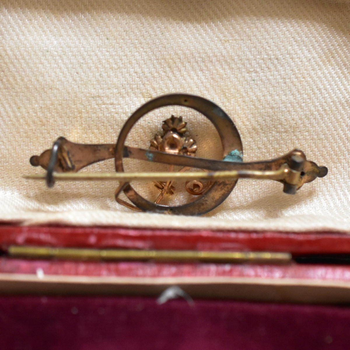  античный трехцветный цвет. старый стекло / жемчуг. clover / Shamrock GP брошь подлинный товар гарантия 