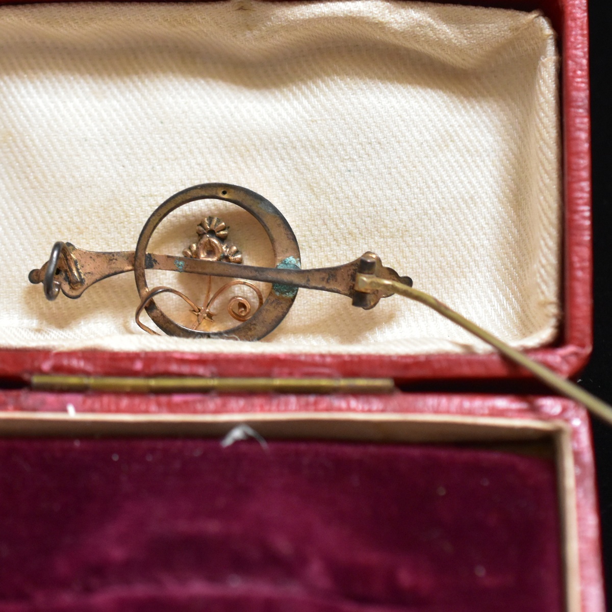  античный трехцветный цвет. старый стекло / жемчуг. clover / Shamrock GP брошь подлинный товар гарантия 