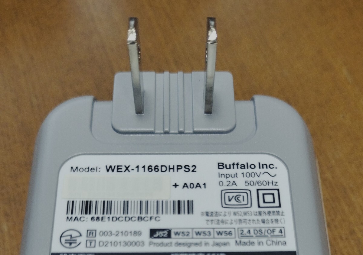 美品 無線LAN中継機 BUFFALO WEX-1166DHPS2 Wi-Fi中継機_画像3