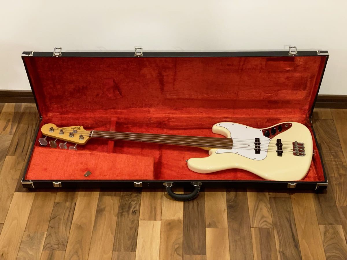 ★レア★ Fender Japan Jazz Bass フレットレス（ライン無し）Eシリアル／フジゲン期 1980's_画像2
