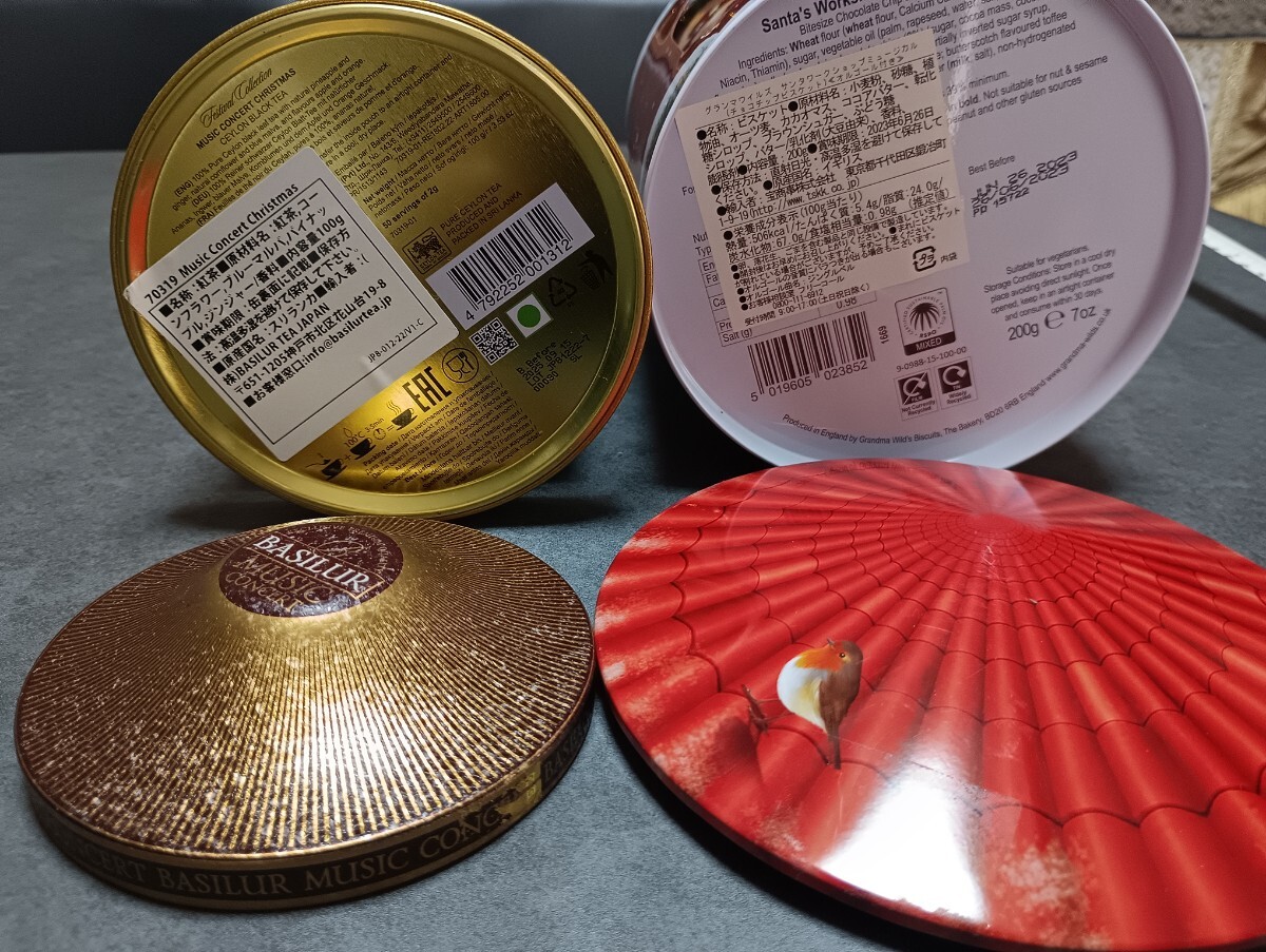 クリスマスオルゴール缶 (空き缶) サンタクロース 空き缶_画像4