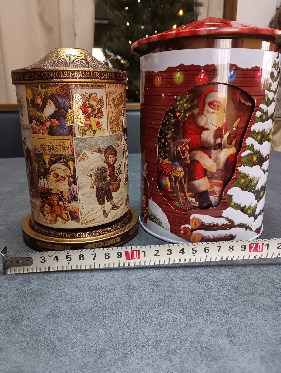 クリスマスオルゴール缶 (空き缶) サンタクロース 空き缶_画像2