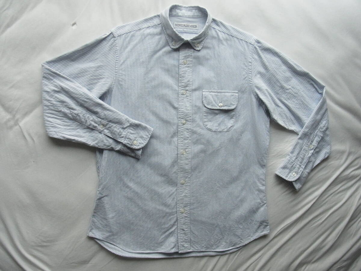 INDIVIDUALIZED SHIRTS インディビジュアライズド シャツ コットンオックス素材 トライプ柄 ラウンドカラーボタンダウンシャツ USA製_画像2