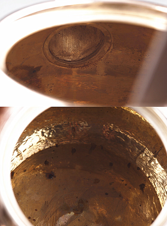 聖鐵堂 大岡銕平造 鉄之手　純銀鎚痕 ボブラ式湯沸 茶道具 銀瓶_画像8