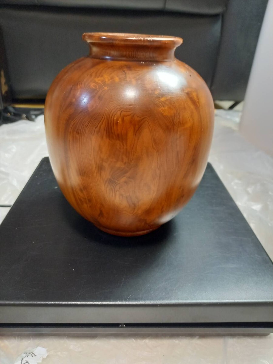 屋久杉 款冬 在銘　 花瓶 花器 屋久杉 花入 木製 壺 骨董 アンティーク_画像1