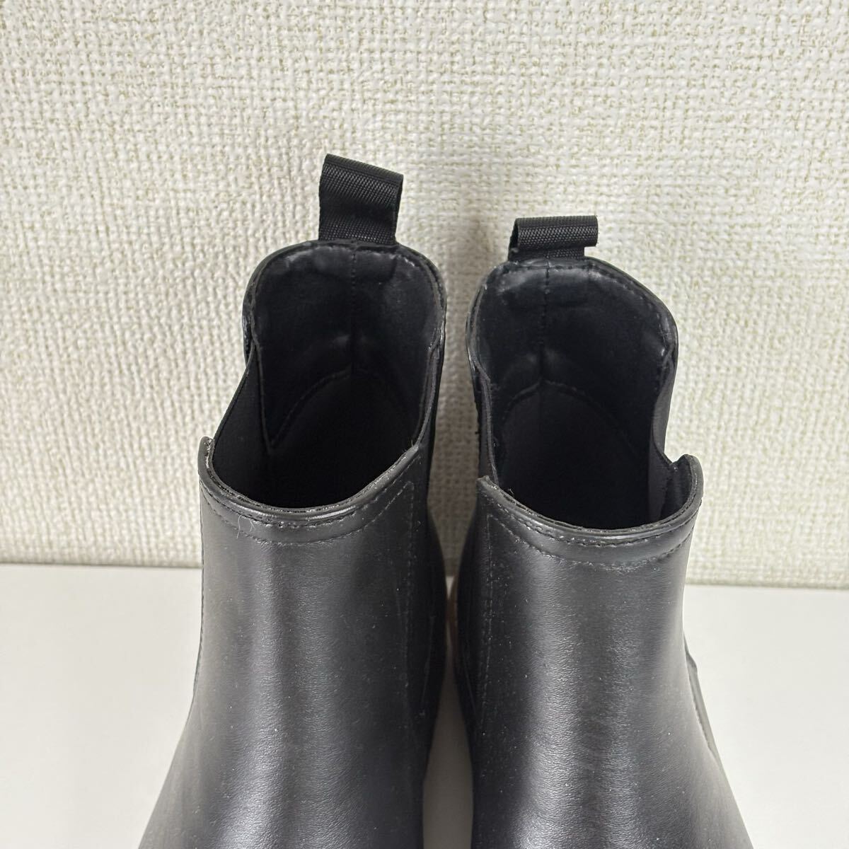 ing イング　M 23.5cm サイドゴアブーツ　ショートブーツ　ブラック　黒　レザーブーツ　トラックソール　厚底　晴雨兼用_画像3