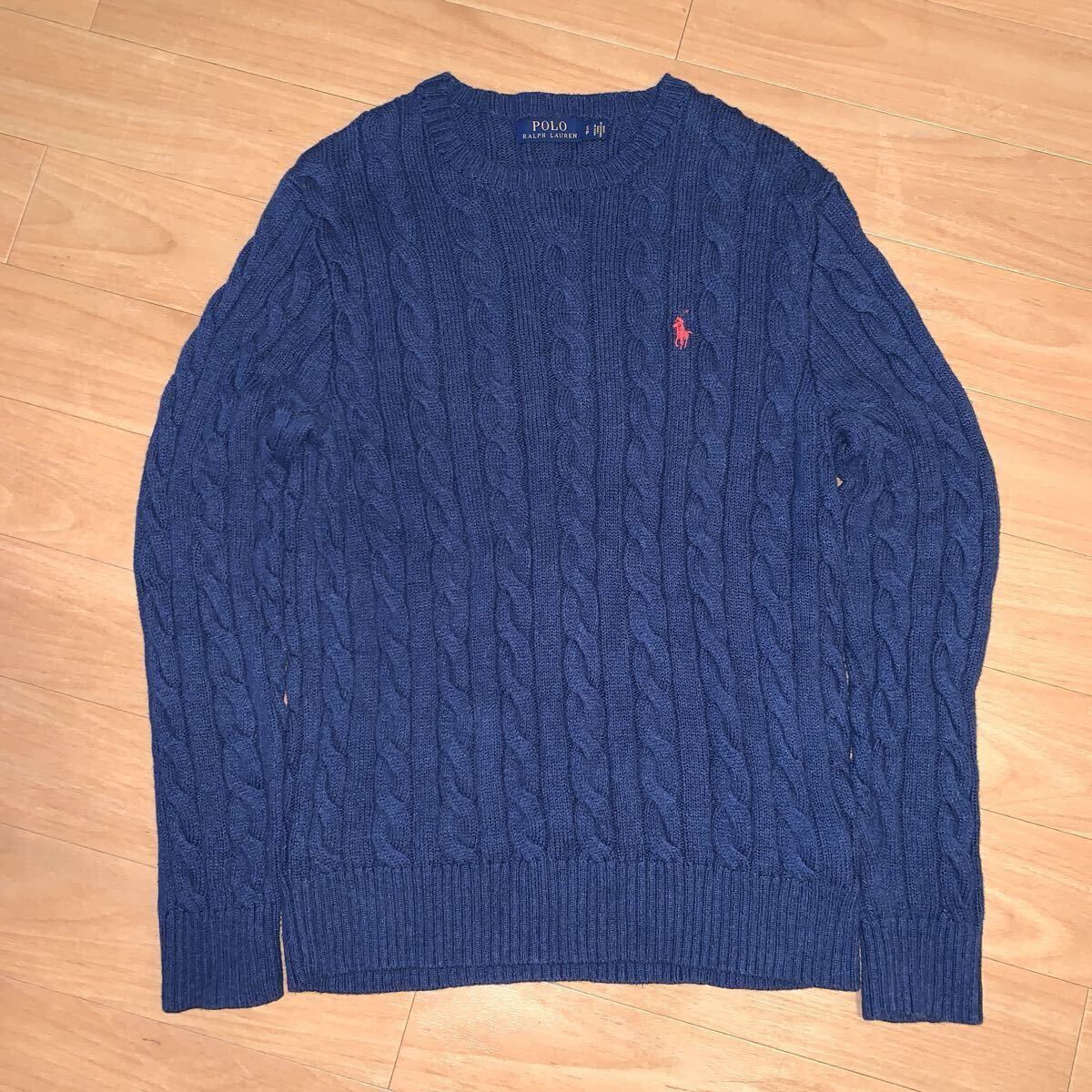 ◯送料無料◎正規店購入☆美品★POLO RALPH LAUREN ポロ ラルフローレン セーター ニット 厚手 長袖 コットン 170/92A SP(日本サイズM_画像1