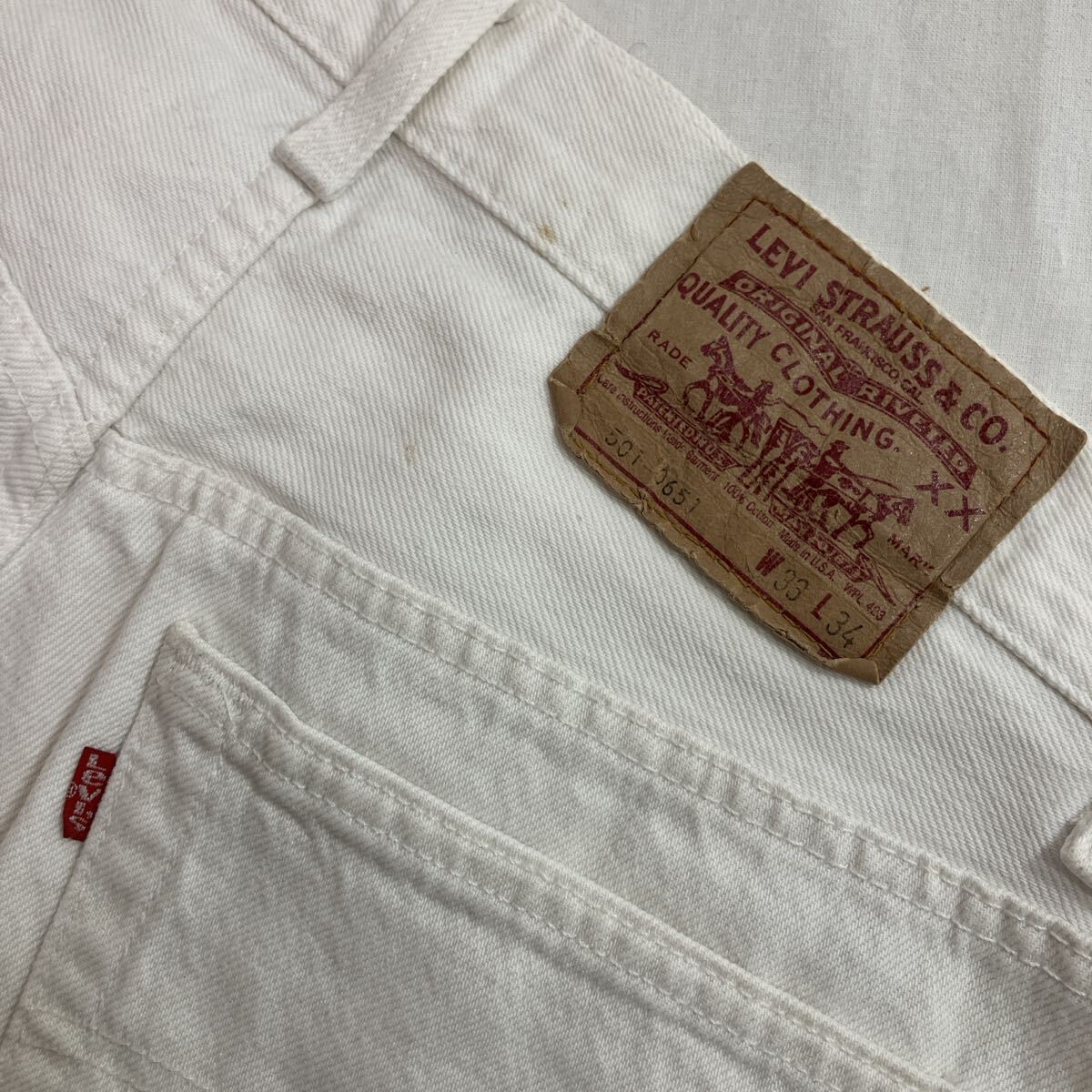 90年代　Levi's リーバイス　501-0651 メンズ　ボタンフライ　ストレート　デニム　パンツ　ジーンズ　ジーパン　オプティックホワイト_画像5
